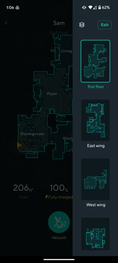 Robot Vacuum Multi-Floor Map